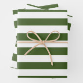 Groene en witte strepen inpakpapier vel (In situ)
