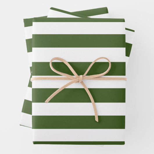 Groene en witte strepen inpakpapier vel (In situ)