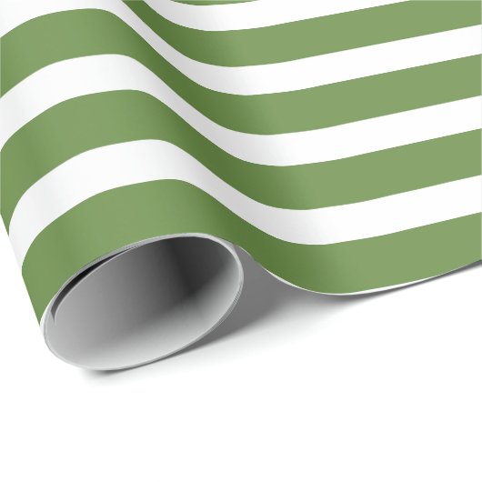 Groene en witte strepen Kerst Wrapping Papier (Rol Hoek)