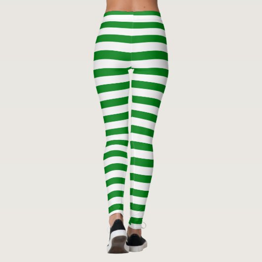 Groene en witte strepen kerstmis Elf Peppermint Leggings (Achterkant)