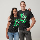 Groene en witte strepen knippen uit patroon t-shirt (Unisex)