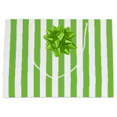 Groene en witte strepen large cadeautasje (Voorkant)