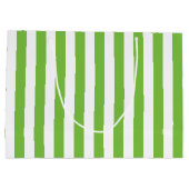 Groene en witte strepen large cadeautasje (Achterkant)