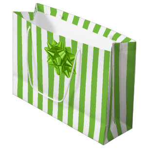 Groene en witte strepen large cadeautasje