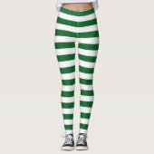 Groene en witte strepen leggings (Voorkant)