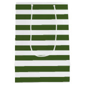 Groene en witte strepen medium cadeauzakje (Achterkant)