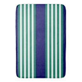 Groene en witte strepen met blauw van de marine badmat (Voorkant Verticaal)