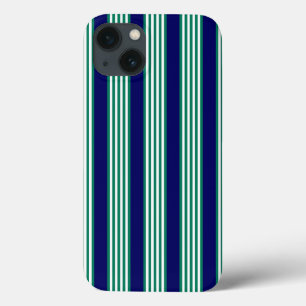 Groene en witte strepen met blauw van de marine Case-Mate iPhone case