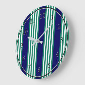 Groene en witte strepen met blauw van de marine grote klok (Hoek)