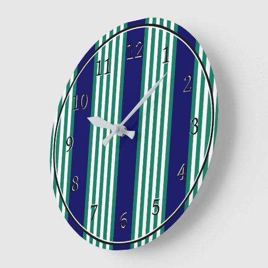 Groene en witte strepen met blauw van de marine grote klok (Hoek)