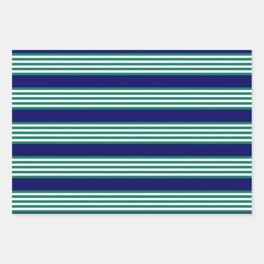 Groene en witte strepen met blauw van de marine inpakpapier vel (Voorkant)