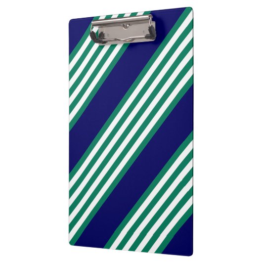 Groene en witte strepen met blauw van de marine klembord (Links)