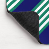 Groene en witte strepen met blauw van de marine muismat (Hoek)