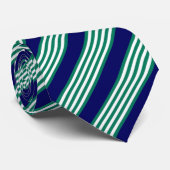 Groene en witte strepen met blauw van de marine stropdas (Opgerold)