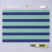 Groene en witte strepen met blauw van de marine tissuepapier (Craft)