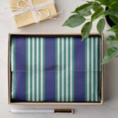 Groene en witte strepen met blauw van de marine tissuepapier (Geschenk)