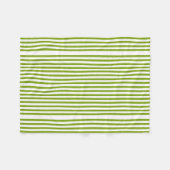 Groene en witte strepen op fleece deken (Voorkant (Horizontaal))
