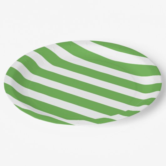 Groene en witte strepen papieren bordje (Gekanteld)