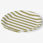 Groene en witte strepen papieren bordje (Gekanteld)