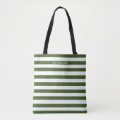 Groene en witte strepen tote bag (Voorkant)
