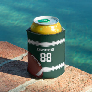 Groene en witte strepes Jersey Net IJzer Football Blikjeskoeler