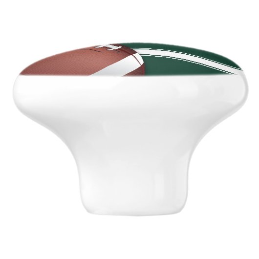 Groene en witte strepes Jersey Net IJzer Football Keramische Knop (Zijkant)