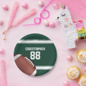 Groene en witte strepes Jersey Net IJzer Football Papieren Bordje (Feest)