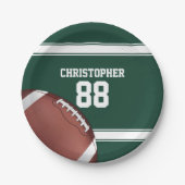 Groene en witte strepes Jersey Net IJzer Football Papieren Bordje (Voorkant)