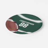 Groene en witte strepes Jersey Net IJzer Football Papieren Bordje (Gekanteld)