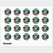 Groene en witte strepes Jersey Net IJzer Football Ronde Sticker (Vel)