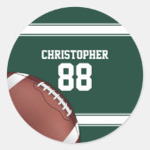 Groene en witte strepes Jersey Net IJzer Football Ronde Sticker (Voorkant)