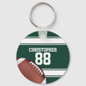 Groene en witte strepes Jersey Net IJzer Football Sleutelhanger (Voorkant)