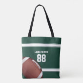 Groene en witte strepes Jersey Net IJzer Football Tote Bag (Achterkant)