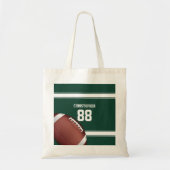 Groene en witte strepes Jersey Net IJzer Football Tote Bag (Voorkant)