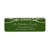 Groene en witte String Lights Retouradres Etiket (Voorkant)
