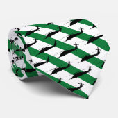 Groene en Witte Stripe HH-60 Pattern Kerstmis Stropdas (Opgerold)