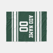 Groene en Witte Striped Sports Jersey Personalized Fleece Deken (Voorkant (Horizontaal))