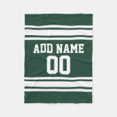 Groene en Witte Striped Sports Jersey Personalized Fleece Deken (Voorkant)