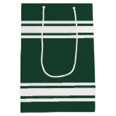 Groene en Witte Striped Sports Jersey Personalized Medium Cadeauzakje (Achterkant)