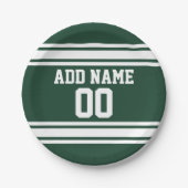 Groene en Witte Striped Sports Jersey Personalized Papieren Bordje (Voorkant)
