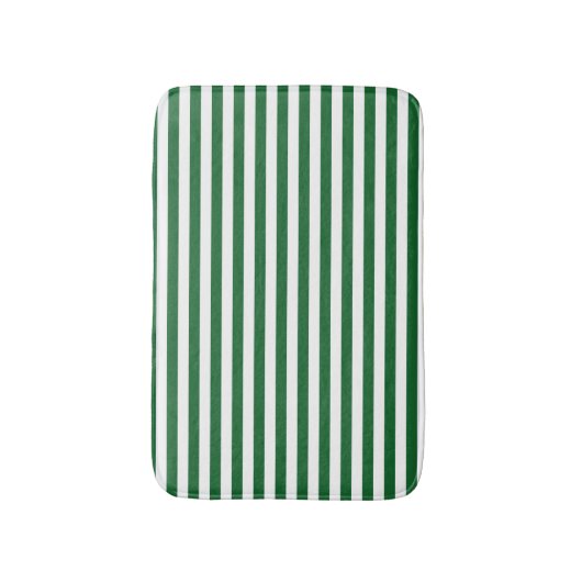 Groene en Witte Stripes Bath Mat (Voorkant Verticaal)