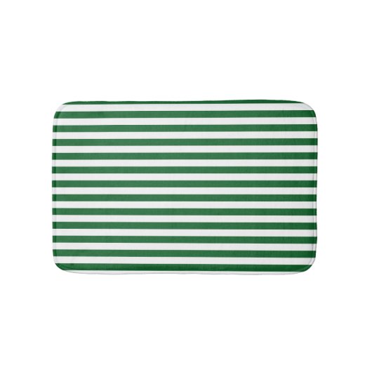 Groene en Witte Stripes Bath Mat (Voorkant)
