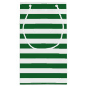 Groene en Witte Stripes Gift Bag Klein Cadeauzakje (Achterkant)