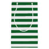 Groene en Witte Stripes Gift Bag Klein Cadeauzakje (Voorkant)
