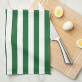 Groene en Witte Stripes Kitchen Towel Theedoek (Quarter Fold)