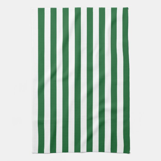 Groene en Witte Stripes Kitchen Towel Theedoek (Verticaal)