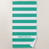 Groene en witte stripper Cabana Stripe Strandlaken (Voorkant)