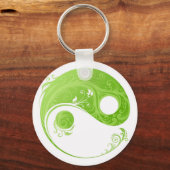 GROENE EN WITTE STROOM YIN YANG SYMBOOL SLEUTELHANGER (Voorkant)
