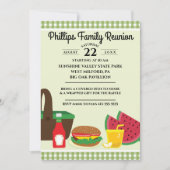 Groene en witte tablet Picnic Family Reunion Kaart (Voorkant)