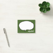 Groene en Witte Talk Bubble Persoonlijke Naam Post-it® Notes (Kantoor)